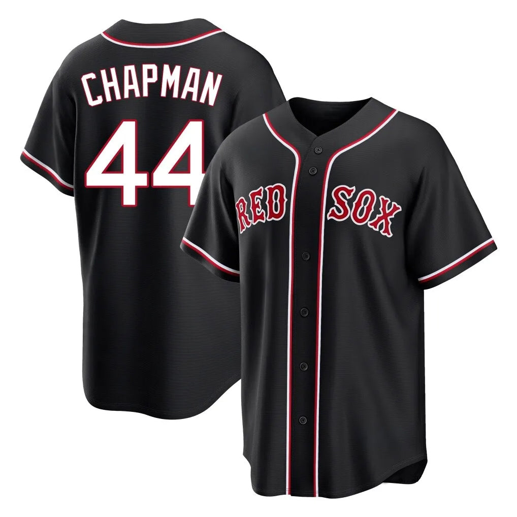 B.Red Sox #44 Aroldis Chapman Player Black Out Home Game Hdoa Stitched Jerseys