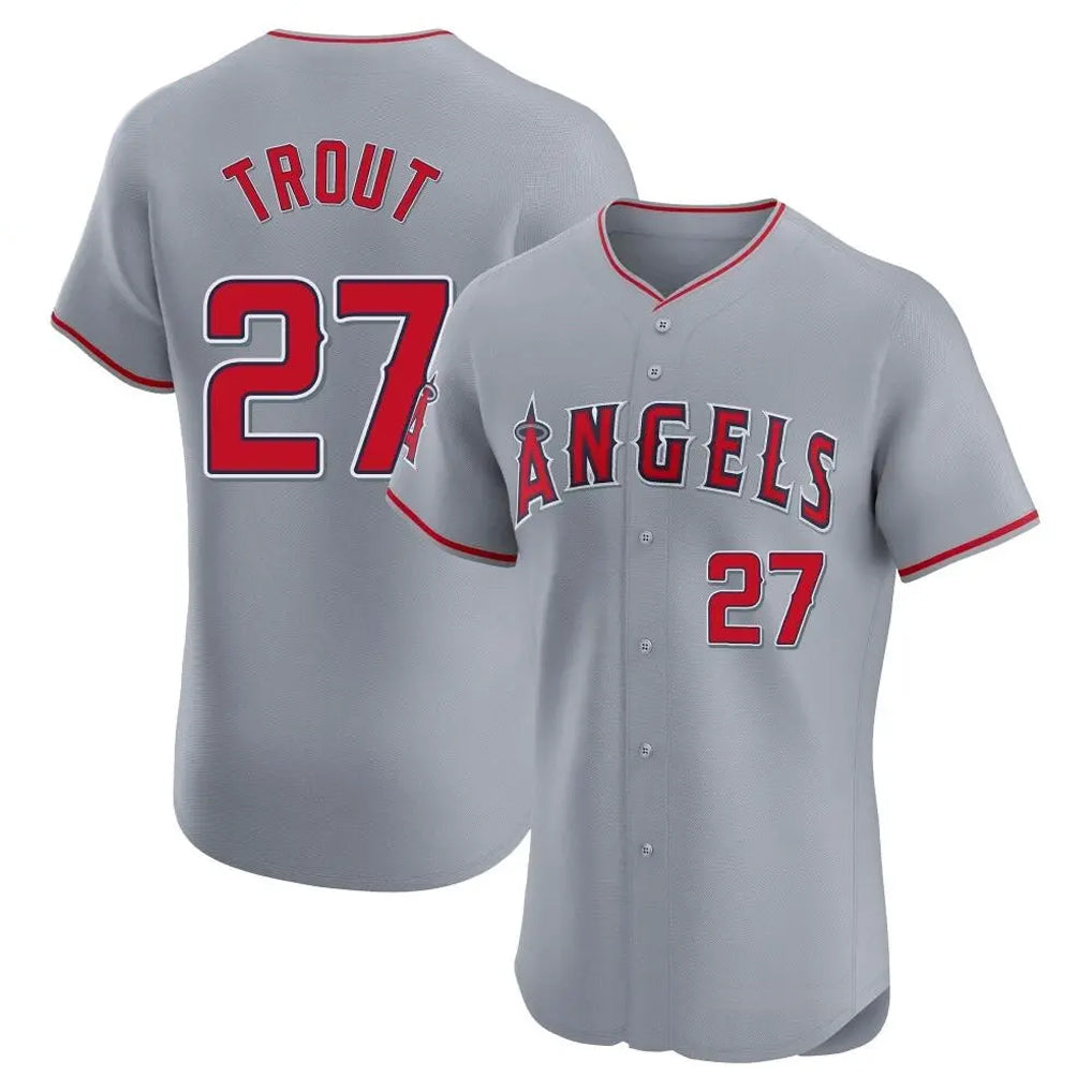 LA.Angels #27 Mike Trout Player Gray Home Limited Elite Hdoa Stitched Jerseys