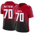 A.Falcons #70 Jake Matthews Player Red Vapor F.U.S.E. Limited Hdoa Stitched Jerseys