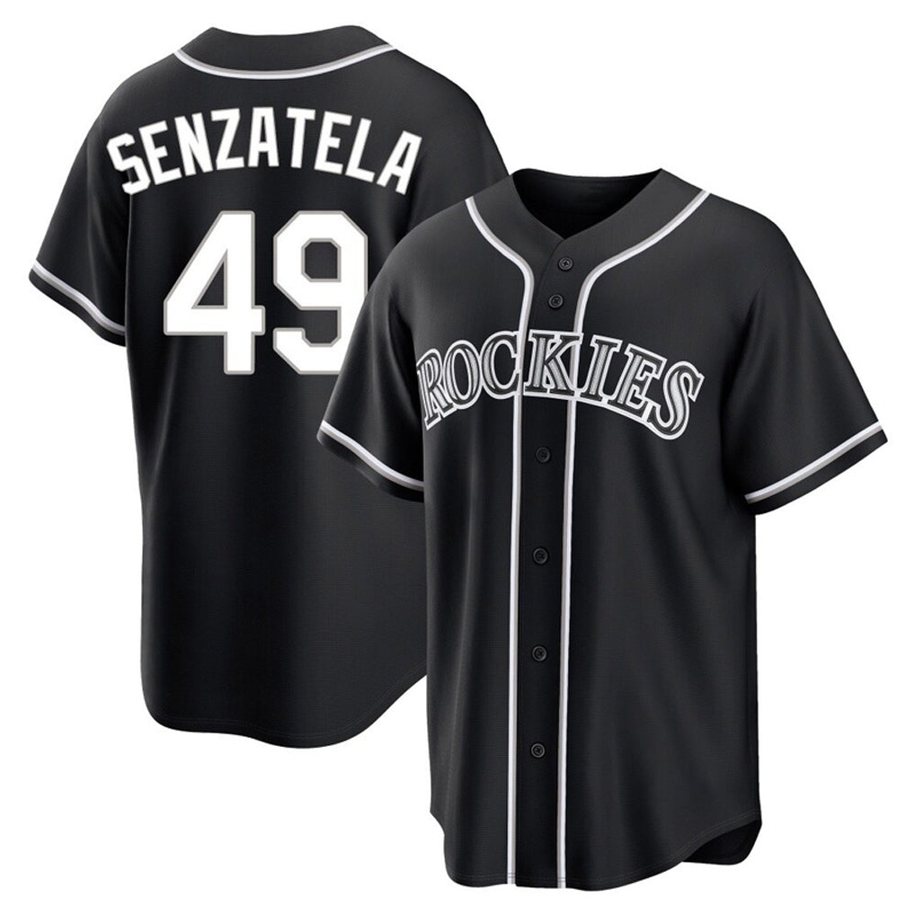 C.Rockies #49 Antonio Senzatela Player Black Fashion Out Home Game Hdoa Stitched Jerseys