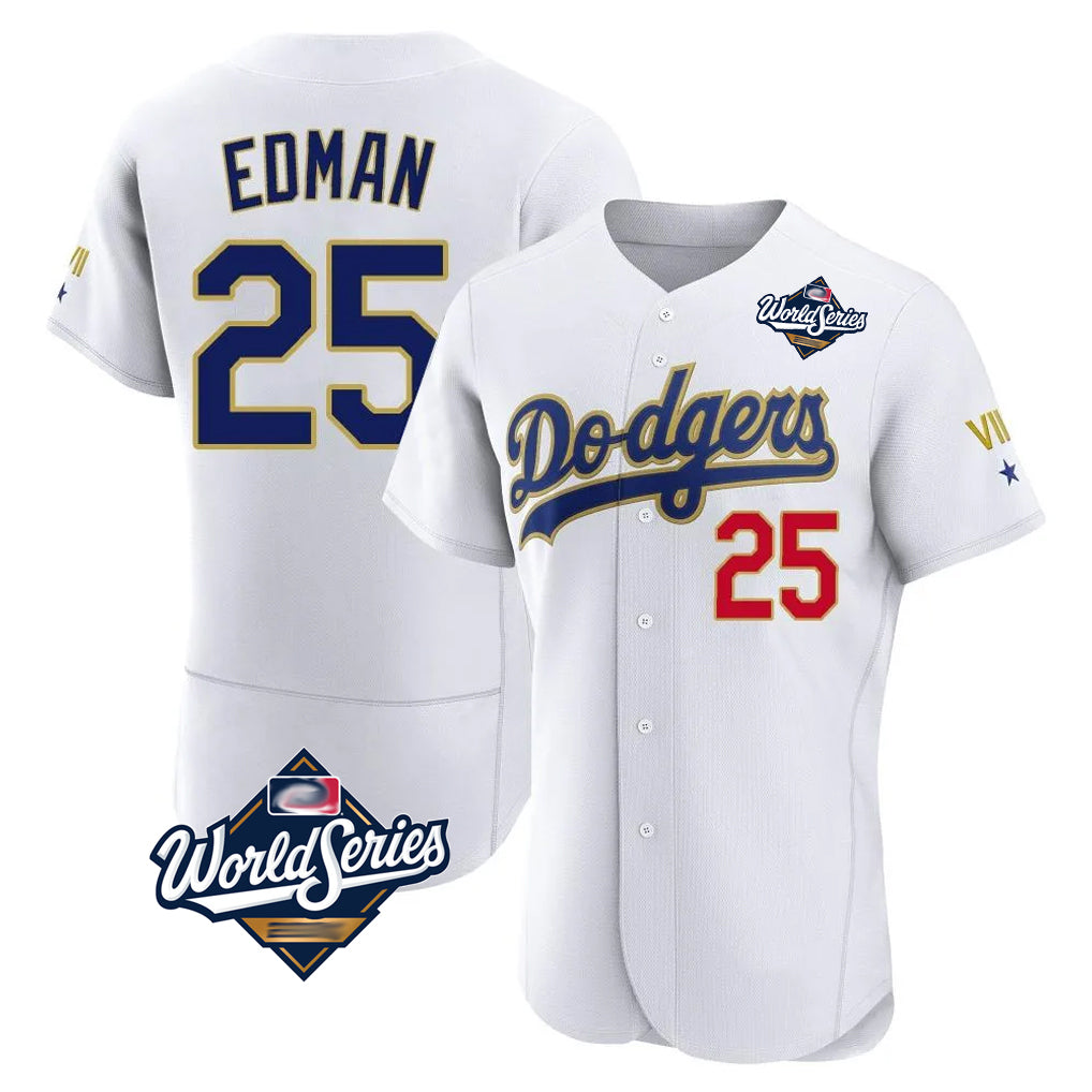 LA.Dodgers #25 Tommy Edman Player Gold White World Series 2026 Collection Stadium Limited Elite Hdoa Stitched Jerseys