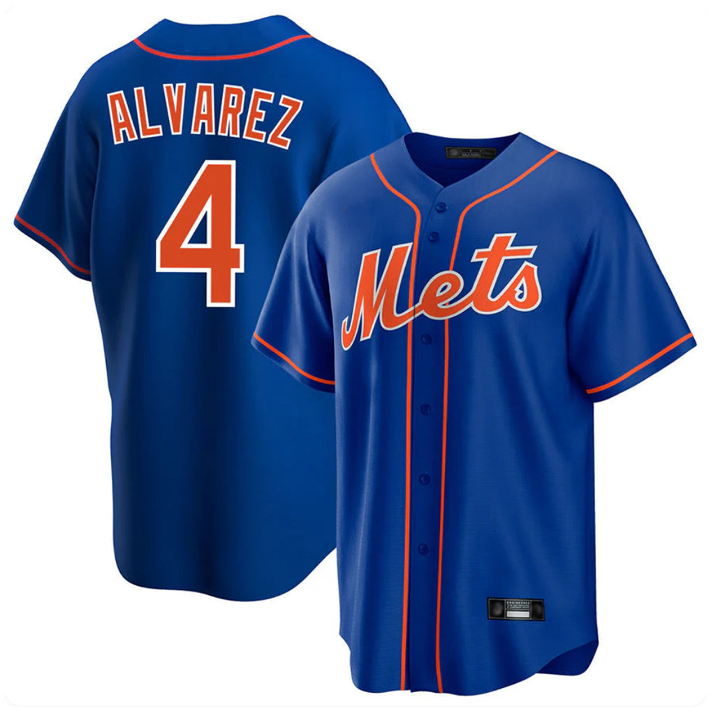 NY.Mets #4 Francisco Alvarez Player Royal Home Game Hdoa Stitched Jerseys