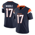 D.Broncos #17 Jaylen Waddle Player Navy Limited Vapor F.U.S.E. Home Game Hdoa Stitched Jerseys