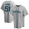 S.Mariners #51 Ichiro Suzuki Player Gray Home Game Hdoa Stitched Jerseys