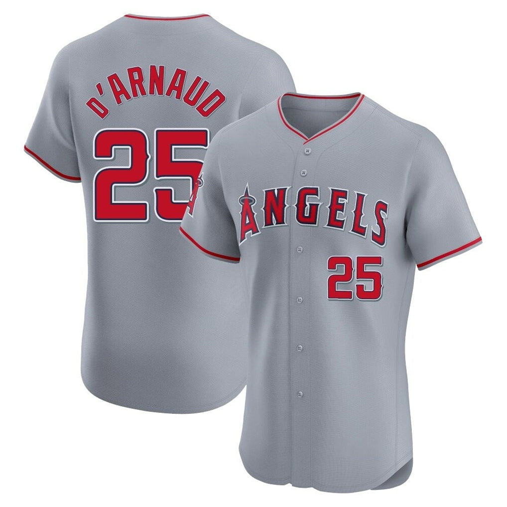 LA.Angels #25 Travis d'Arnaud Player Gray Home Limited Elite Hdoa Stitched Jerseys