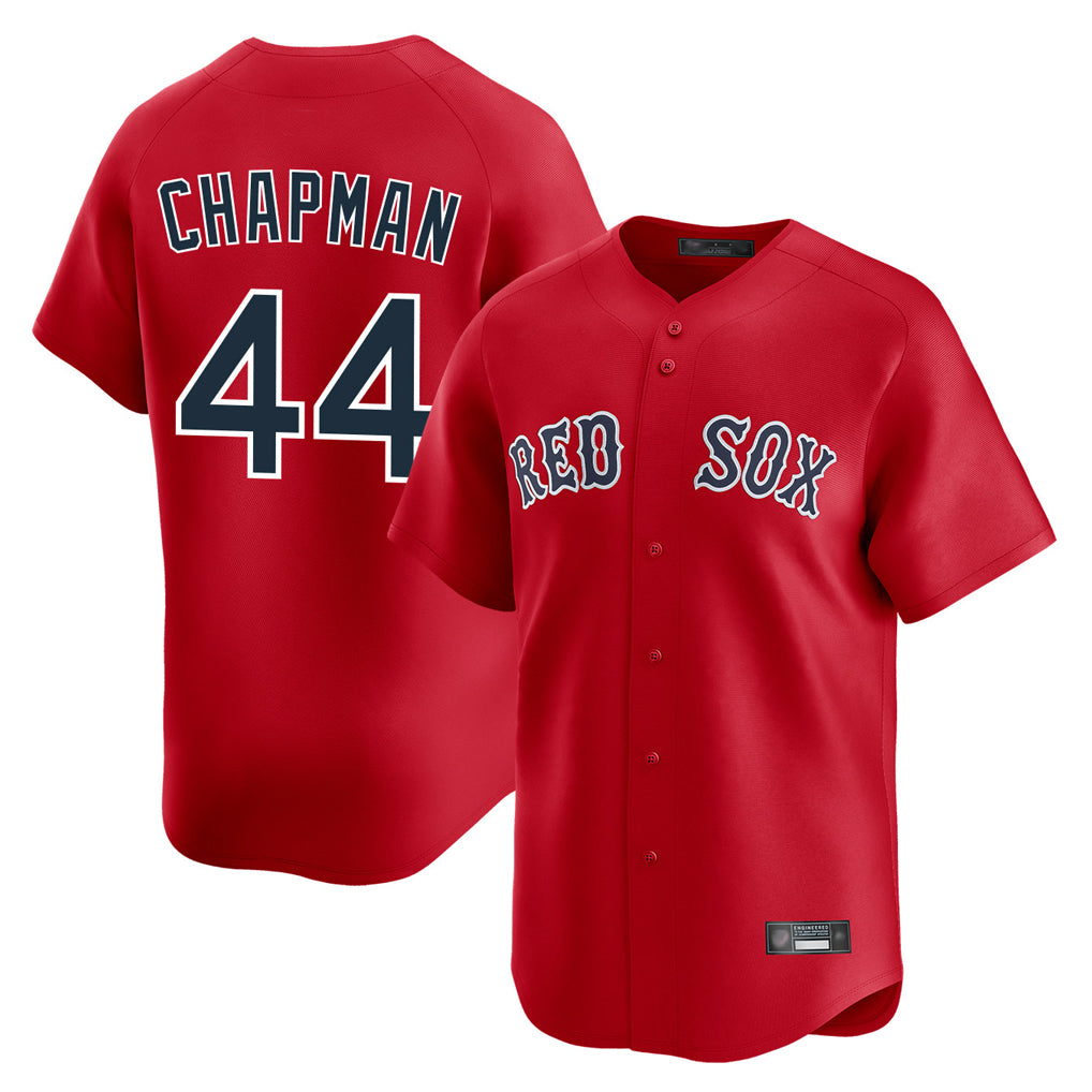 B.Red Sox #44 Aroldis Chapman Player Red Limited Home Game Hdoa Stitched Jerseys