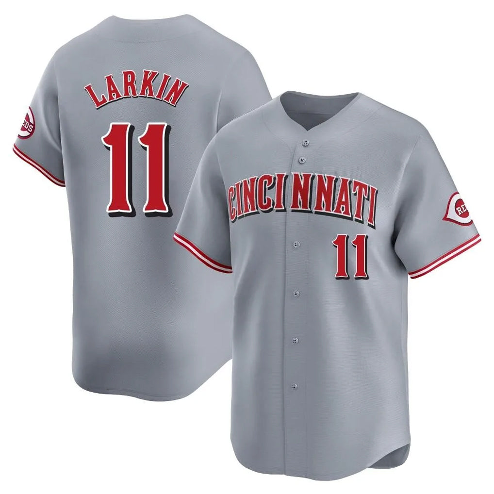 C.Reds #11 Barry Larkin Player Gray Home Limited Hdoa Stitched Jerseys