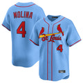 St. Louis Cardinals #4 Yadier Molina Player Light Blue Home Limited Hdoa Stitched Jerseys