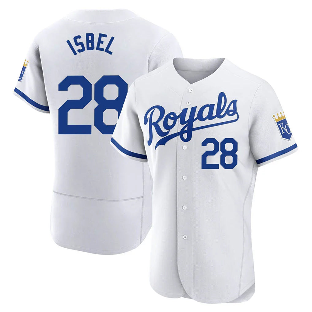 KC.Royals #28 Kyle Isbel Player White Limited Elite Home Game Hdoa Stitched Jerseys
