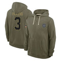 D.Cowboys #3 George Pickens Player Olive Salute to Service Pullover Hoodies Limited Hdoa Stitched Jerseys