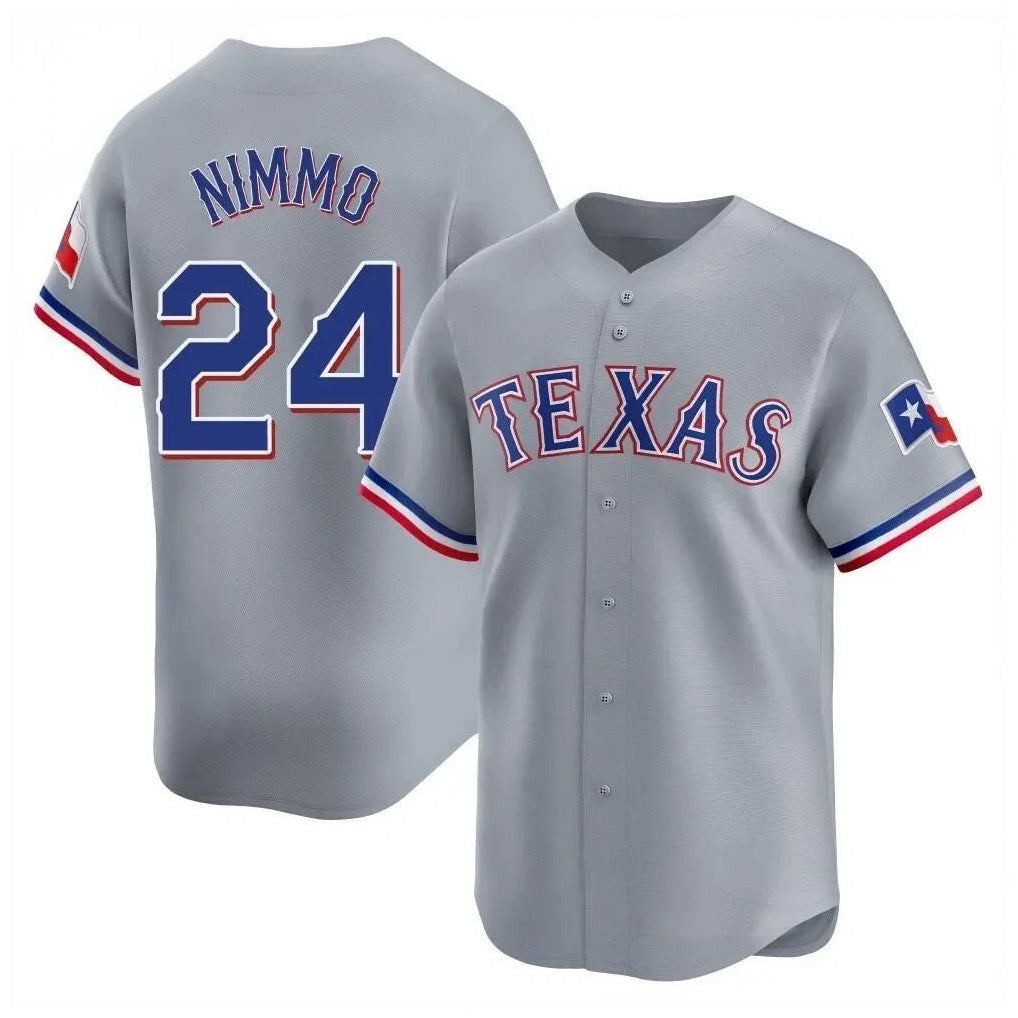 T.Rangers #24 Brandon Nimmo Player Gray Home Limited Hdoa Stitched Jerseys