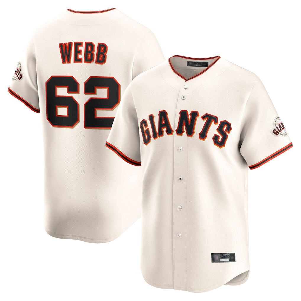 SF.Giants #62 Logan Webb Player Cream Home Limited Hdoa Stitched Jerseys
