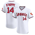 LA.Angels #14 Logan O'Hoppe Player White T-shirt Home Limited Elite Hdoa Stitched Jerseys