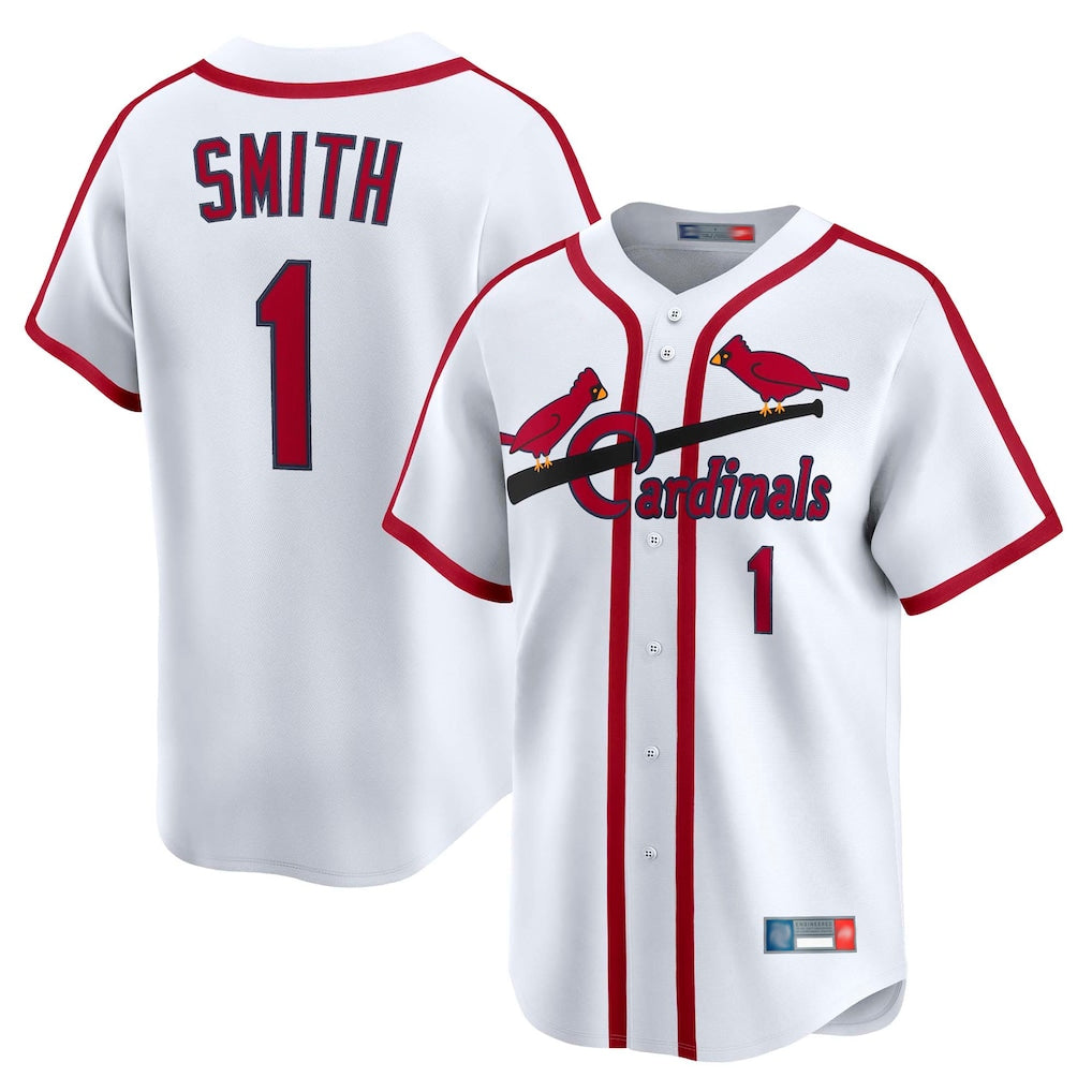 St. Louis Cardinals #1 Ozzie Smith Player White Throwback Cooperstown Collection Limited Hdoa Stitched Jerseys