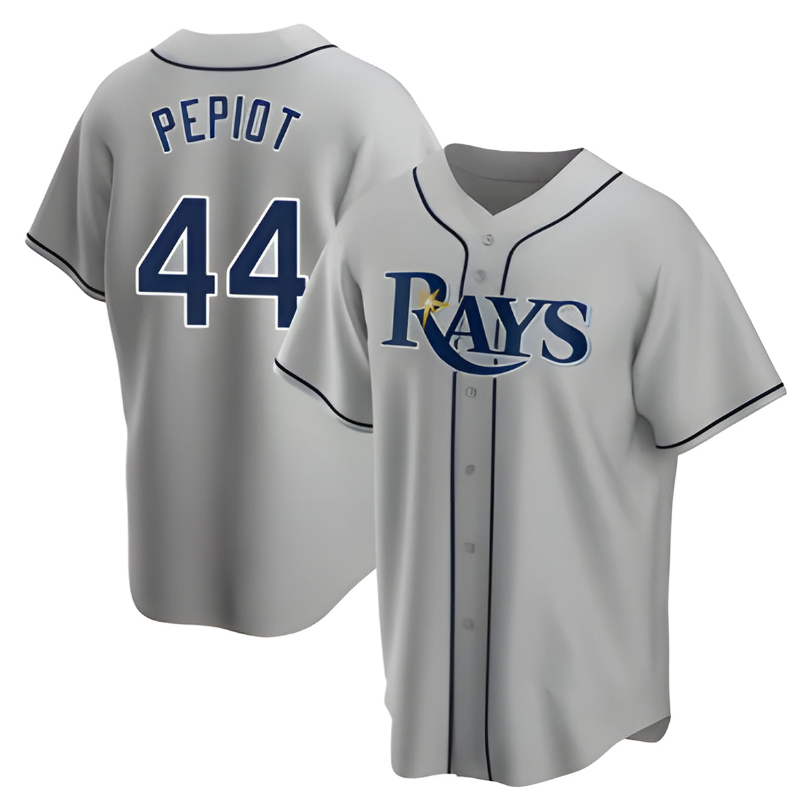 T.Bay Rays #44 Ryan Pepiot Player Gray Home Game Hdoa Stitched Jerseys