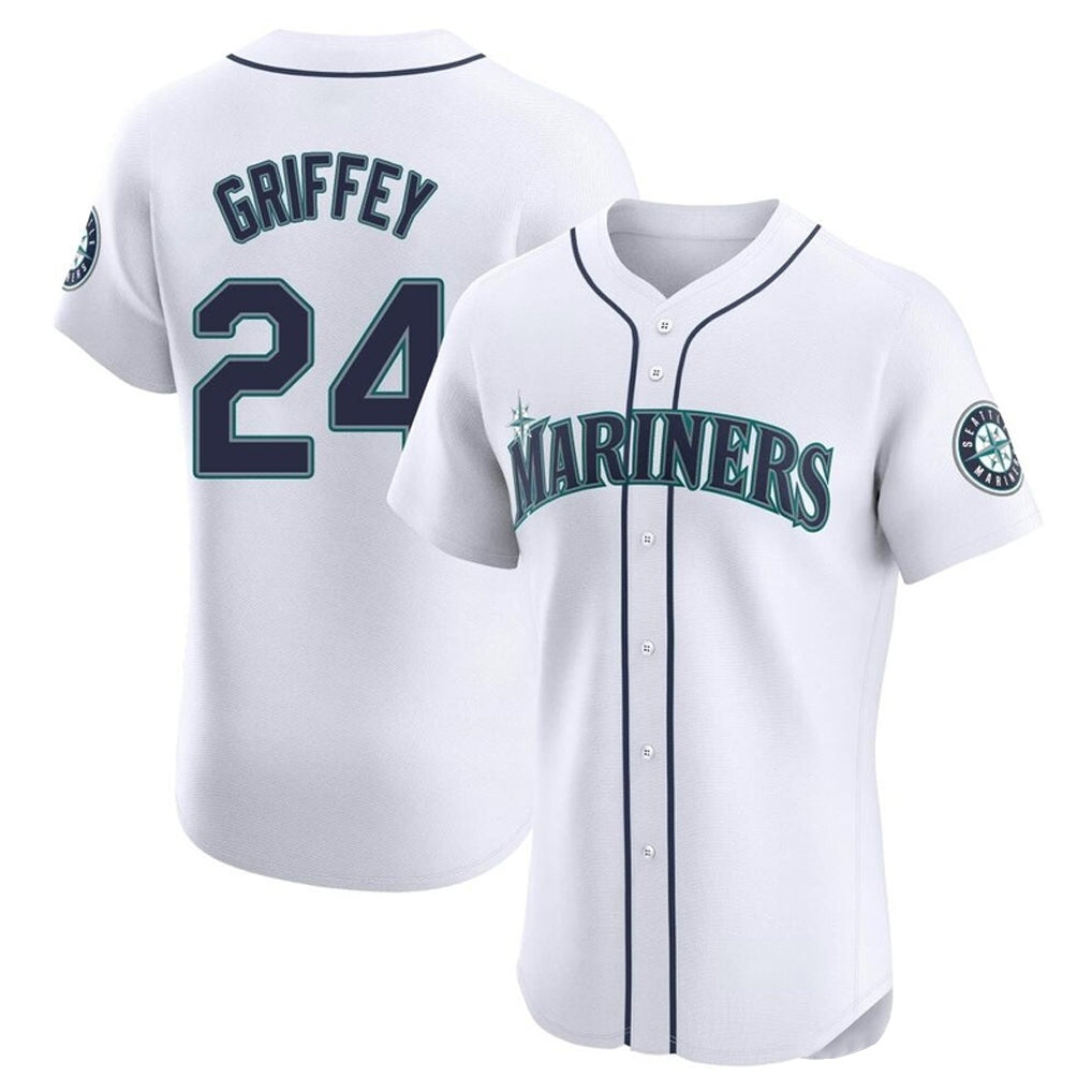 S.Mariners #24 Ken Griffey Jr Player White Home Limited Elite Hdoa Stitched Jerseys
