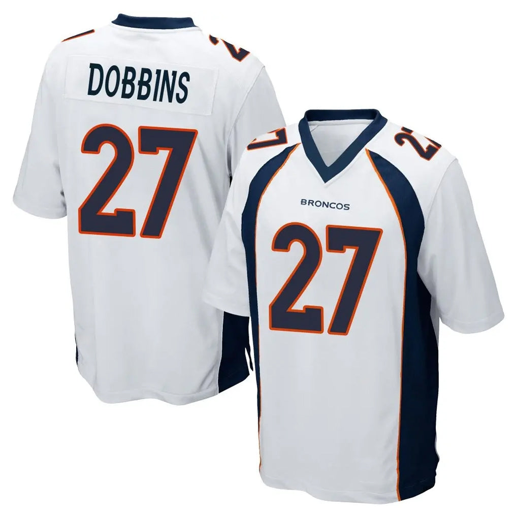 D.Broncos #27 J.K. Dobbins Player White Game Hdoa Stitched Jerseys