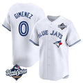 T.Blue Jays #0 Andres Gimenez Player White 2025 World Series Limited Hdoa Stitched Jerseys