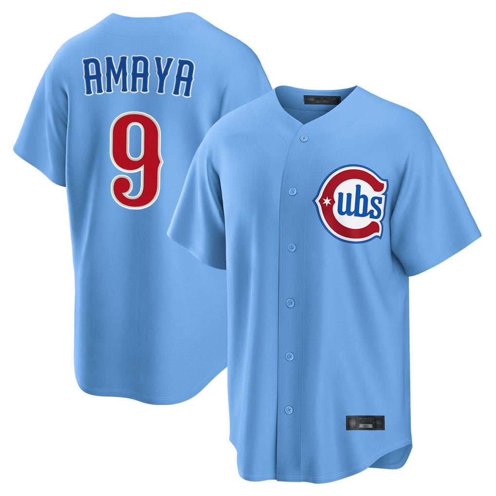 C.Cubs #9 Miguel Amaya Player Light Blue Home Game Hdoa Stitched Jerseys