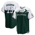 C.Rockies #15 Hunter Goodman Player Green City Connect Home Game Hdoa Stitched Jerseys