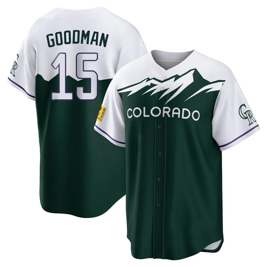 C.Rockies #15 Hunter Goodman Player Green City Connect Home Game Hdoa Stitched Jerseys