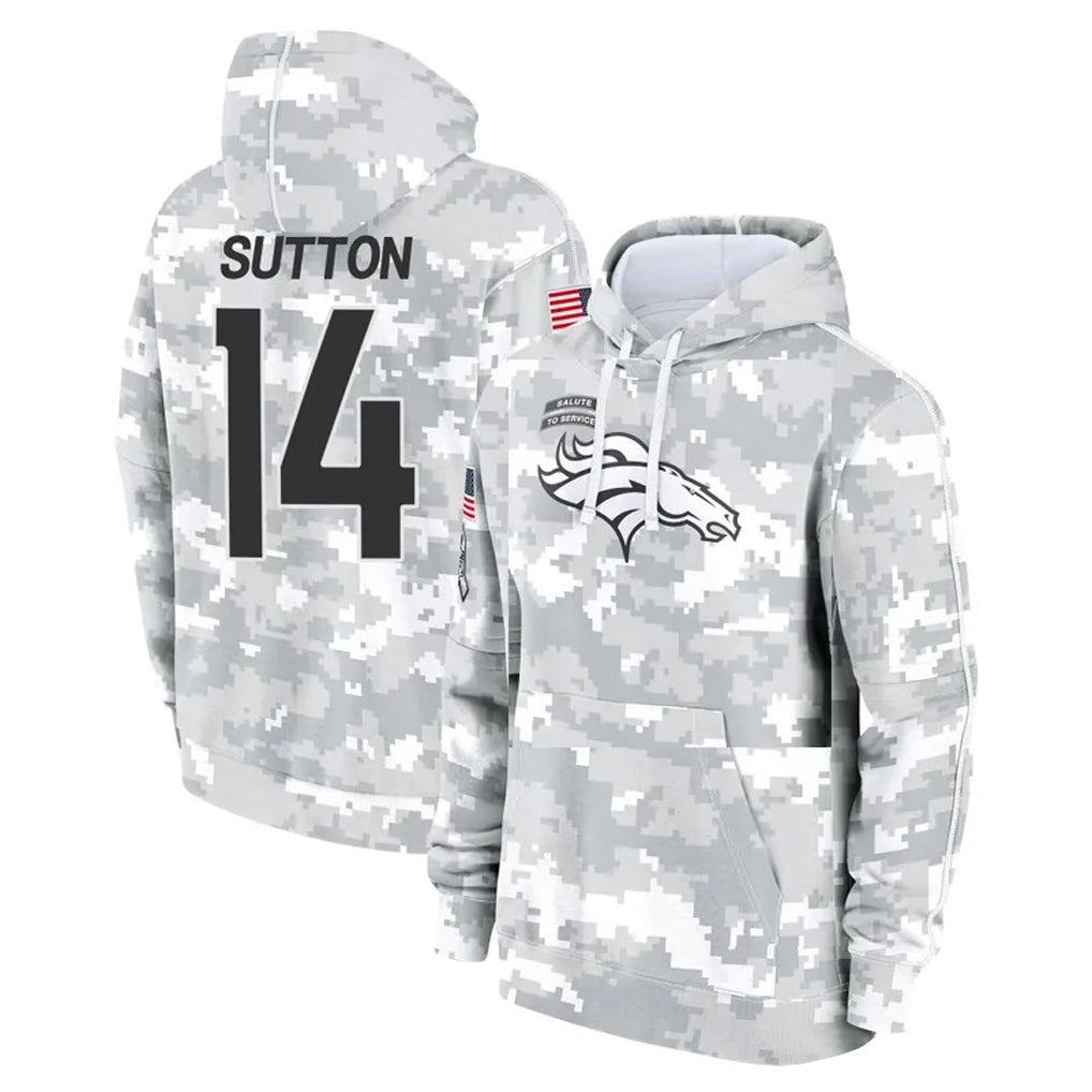 D.Broncos #14 Courtland Sutton Player Arctic Camo Salute to Service Hoodies Limited Game Hdoa Stitched Jerseys