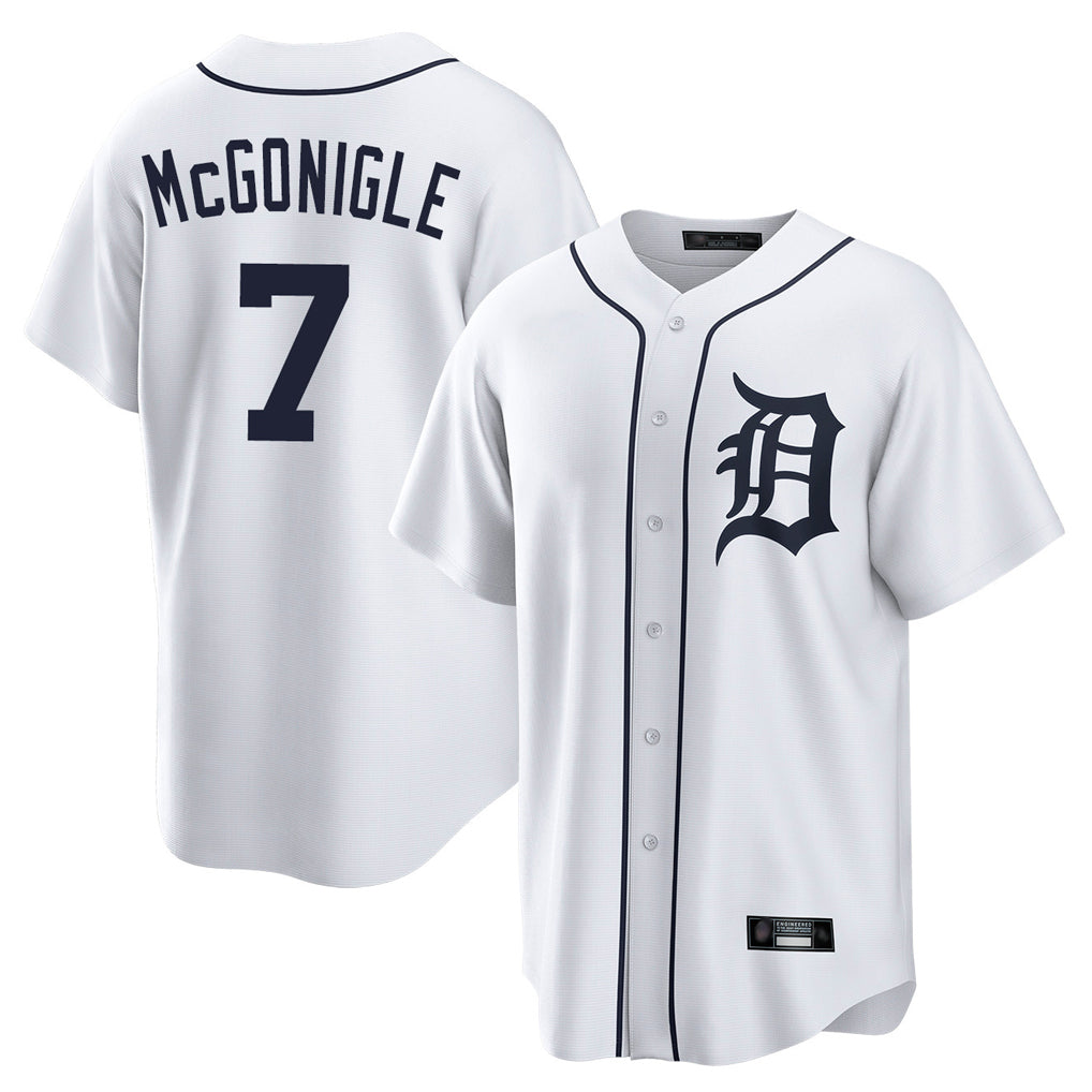 D.Tigers #7 Kevin McGonigle Player White Home Game Hdoa Stitched Jerseys