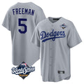LA.Dodgers #5 Freddie Freeman Player Gray World Series Game Hdoa Stitched Jerseys