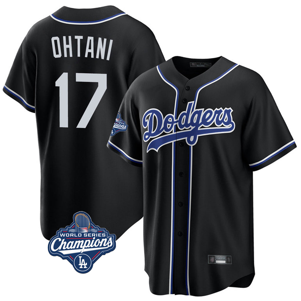 LA.Dodgers #17 Shohei Ohtani Player Black World Series Meet Carbon Limited Home Hdoa Stitched Jerseys