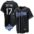 LA.Dodgers #17 Shohei Ohtani Player Black World Series Meet Carbon Limited Home Hdoa Stitched Jerseys