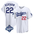 LA.Dodgers #22 Clayton Kershaw Player White World Series Meet Home Game Hdoa Stitched Jerseys