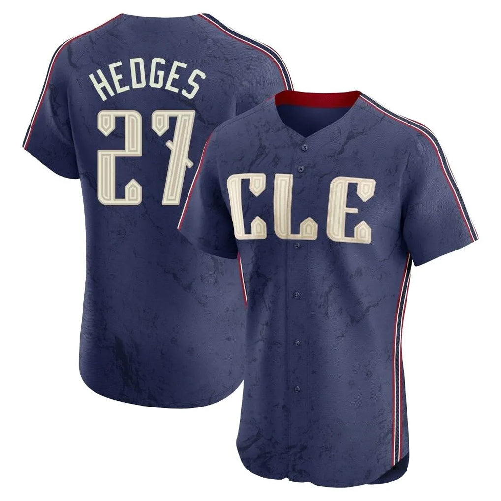 C.Guardians #27 Austin Hedges Player Navy City Connect Limited Elite Home Hdoa Stitched Jerseys