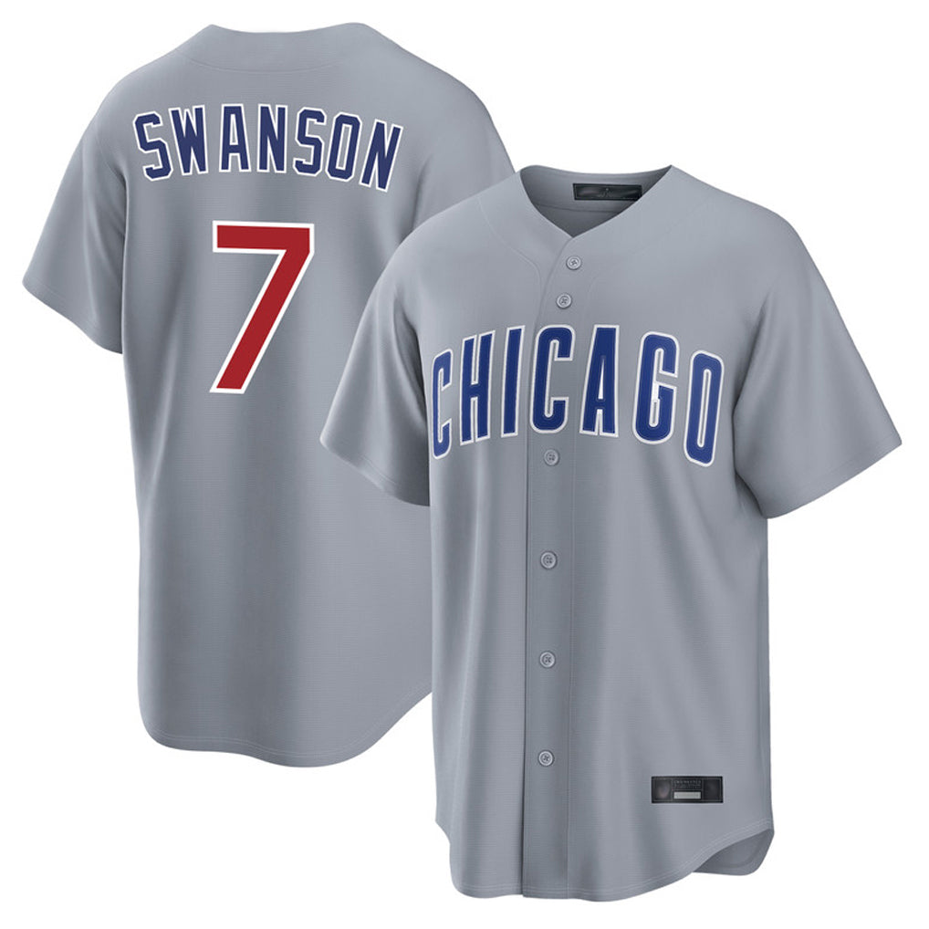 C.Cubs #7 Dansby Swanson Player Gray Home Game Hdoa Stitched Jerseys
