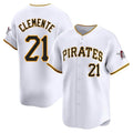 P.Pirates #21 Roberto Clemente Player White Home Limited Hdoa Stitched Jerseys