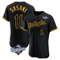 LA.Dodgers #11 Roki Sasaki Player Black World Series Snake Skin City Limited Elite Home Hdoa Stitched Jerseys