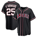 LA.Angels #25 Travis d'Arnaud Player Black Fashion Out Home Game Hdoa Stitched Jerseys