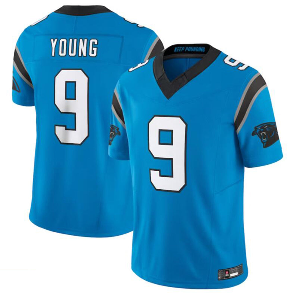 C.Panthers #9 Bryce Young Blue Vapor F.U.S.E. Limited Home Game Hdoa Stitched Jerseys