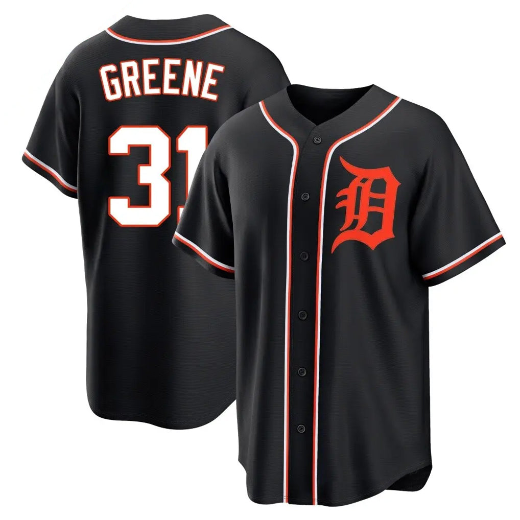 D.Tigers #31 Riley Greene Player Black Fashion Out Home Game Hdoa Stitched Jerseys