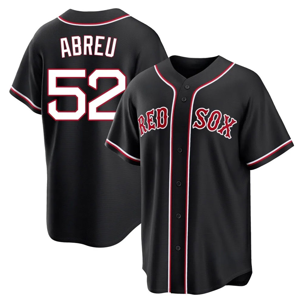 B.Red Sox #52 Wilyer Abreu Player Black Out Home Game Hdoa Stitched Jerseys
