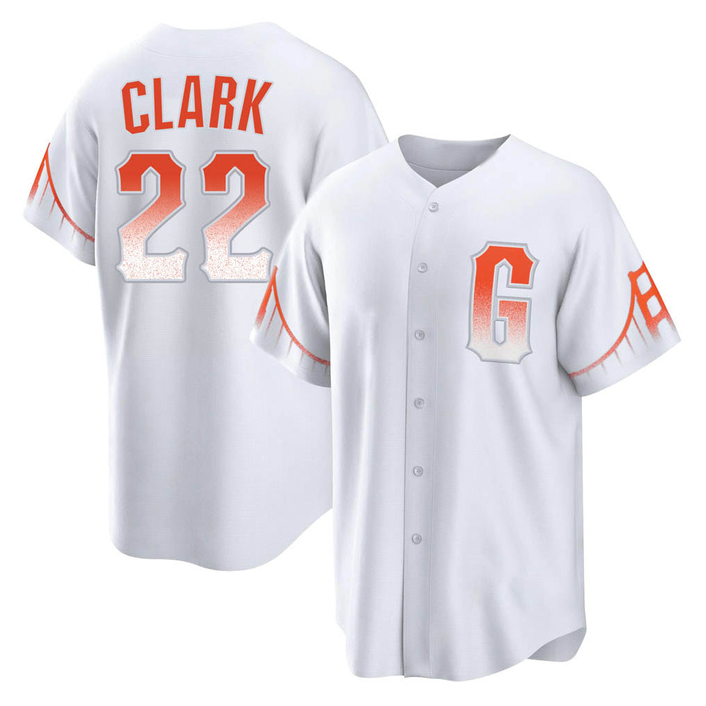 SF.Giants #22 Will Clark Player White City Connect Home Game Hdoa Stitched Jerseys