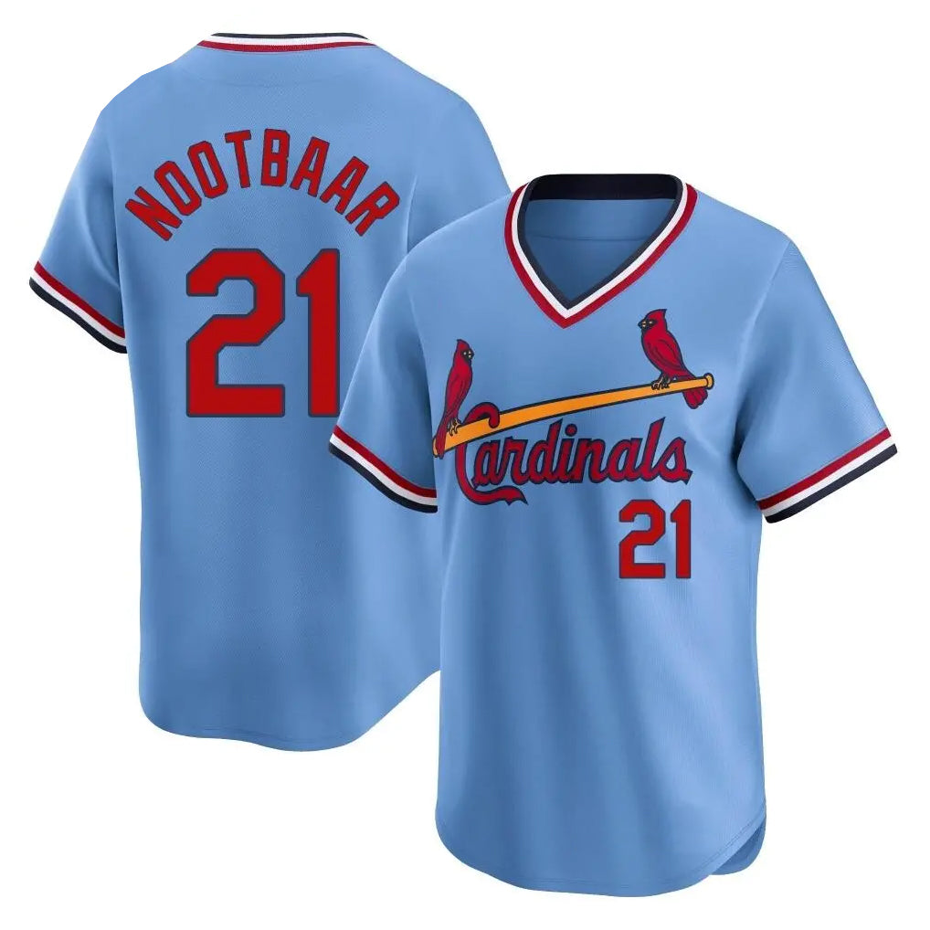 St. Louis Cardinals #21 Lars Nootbaar Player Light Blue City Connect Home T-shirt Hdoa Stitched Jerseys