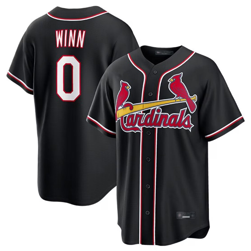 St. Louis Cardinals #0 Masyn Winn Player Black Carbon Fashio Game Hdoa Stitched Jerseys
