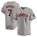 H.Astros #7 Craig Biggio Player Gray Home Limited Hdoa Stitched Jerseys