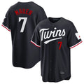 M.Twins #7 Joe Mauer Player Navy Home Game Hdoa Stitched Jerseys