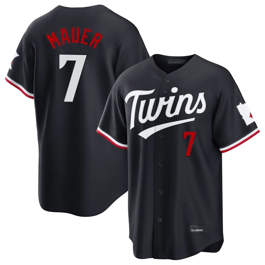 M.Twins #7 Joe Mauer Player Navy Home Game Hdoa Stitched Jerseys