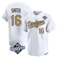 LA.Dodgers #16 Will Smith Player Gold World Series Collection Limited Home Hdoa Stitched Jerseys