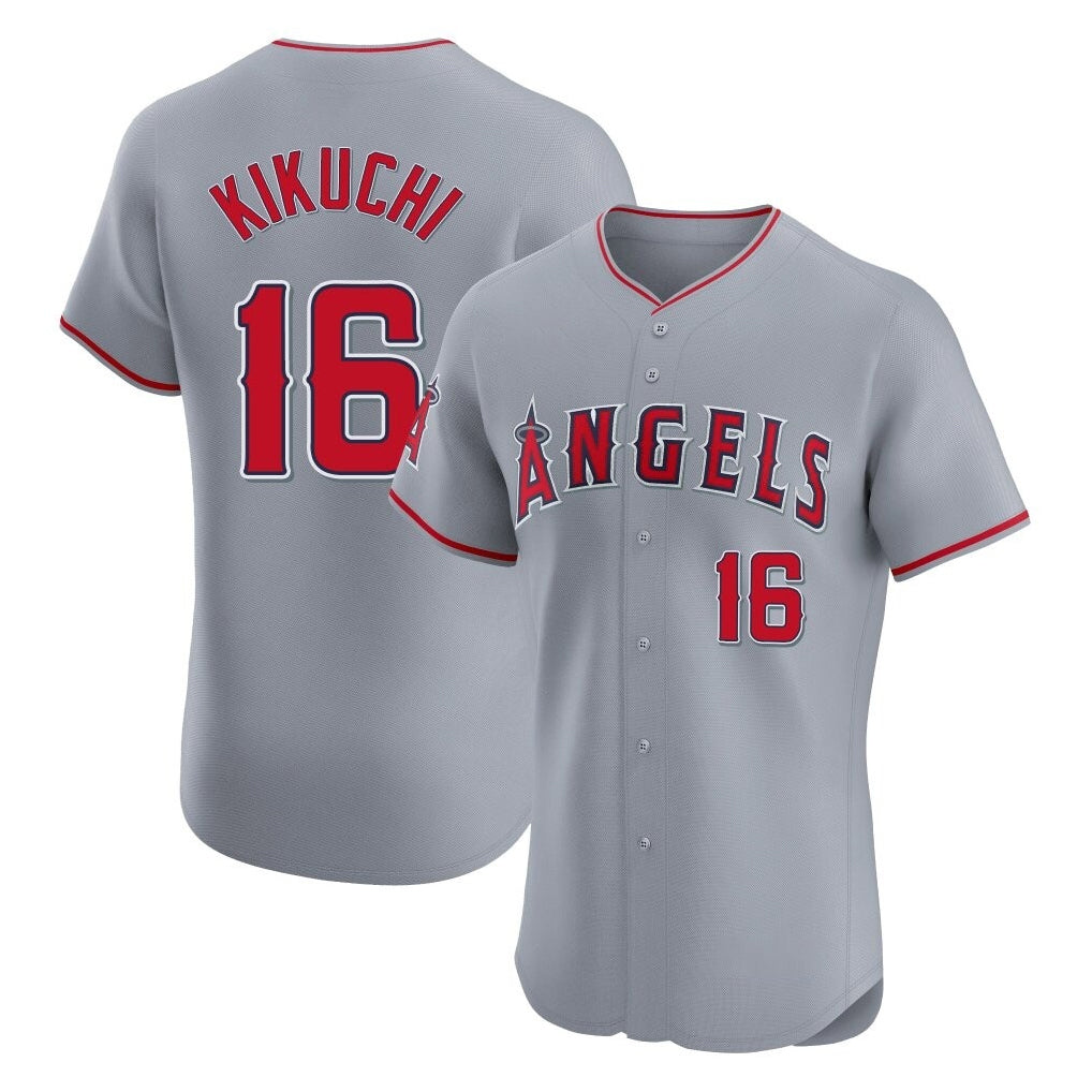 LA.Angels #16 Yusei Kikuchi Player Gray Home Limited Elite Hdoa Stitched Jerseys