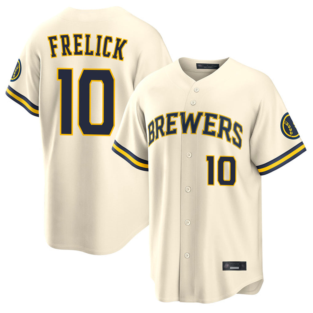 M.Brewers #10 Sal Frelick Player Cream Home Limited Hdoa Stitched Jerseys