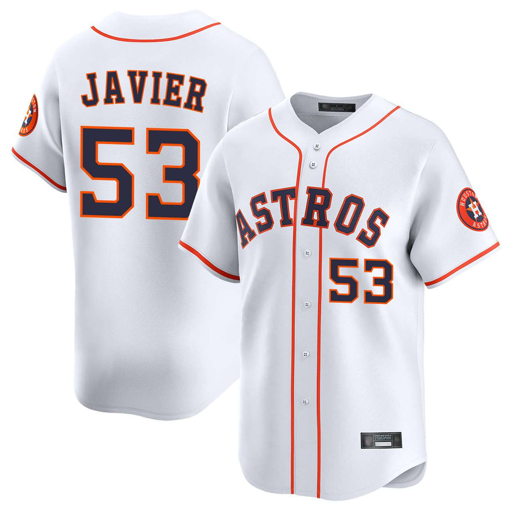 H.Astros #53 Cristian Javier Player White Home Limited Hdoa Stitched Jerseys