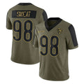 C.Bears #98 Montez Sweat Player Olive Salute to Service Limited Hdoa Stitched Jerseys